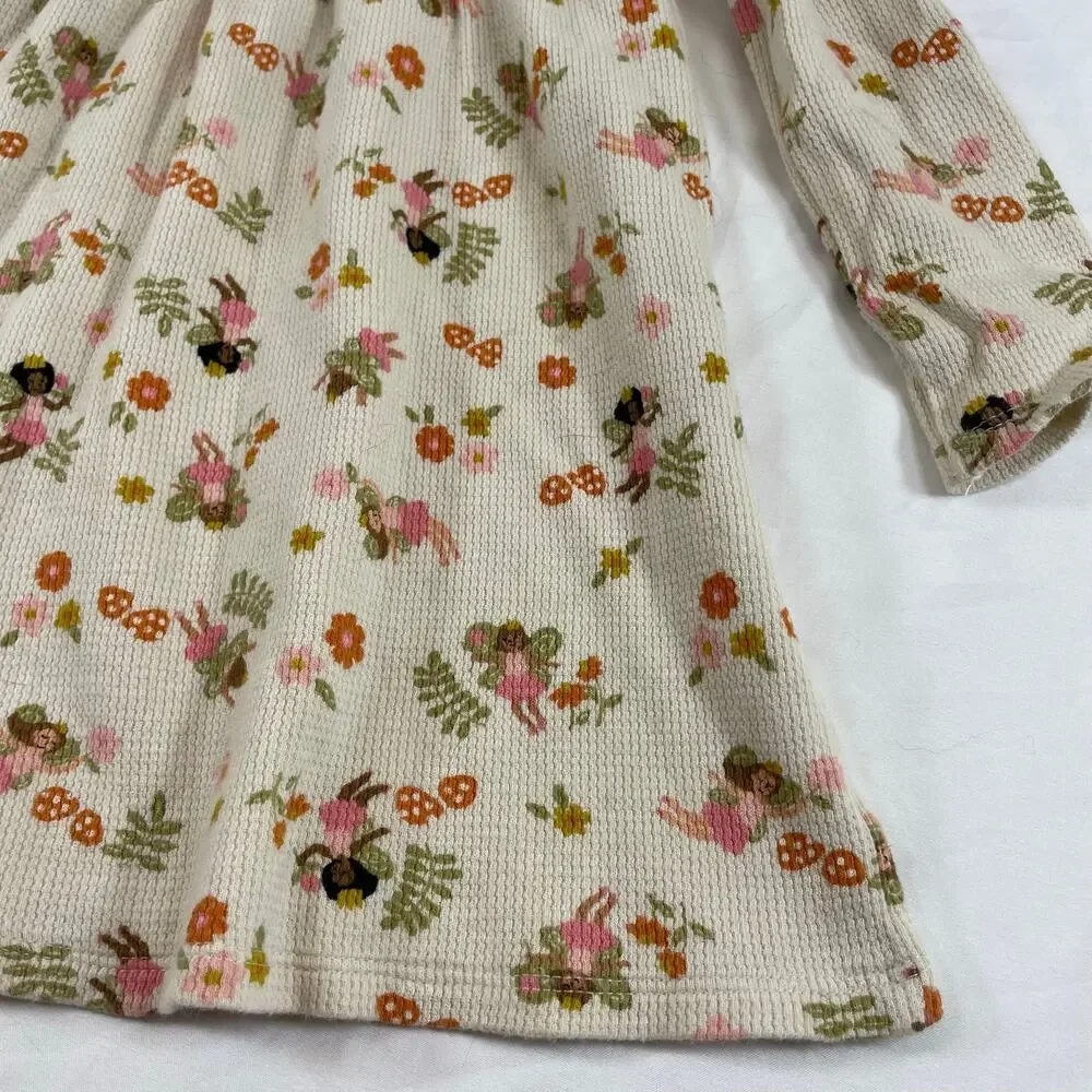 Old Navy Toddler Girls Floral Fairy Waffle Knit Long Sleeve Dress 18-24M